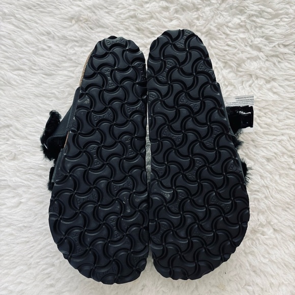 Birkenstock Miyari Shearling Black Leather Sandals size 37 W6 M4 - Picture 15 of 15
